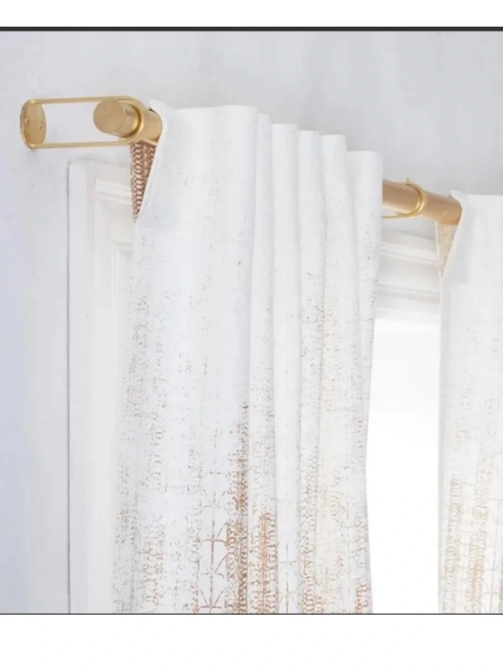 West Elm Echo Print Curtain Gold Dust Single Panel 48x84